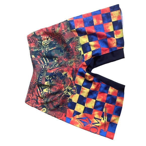 Volcom Orange an Blue Extreme Breathable Skater Shorts - Picture 8 of 11